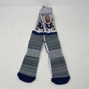 NFL Team Apparel Dallas Cowboys Dak Prescott Socks Size Large (10-13)